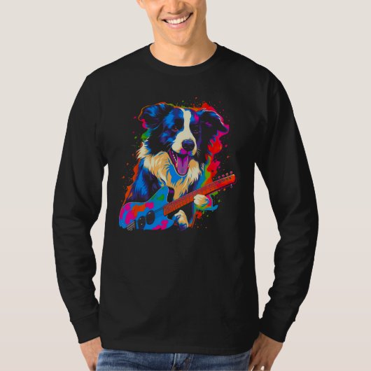 T-shirt Border Collie Dog Music (Devant)