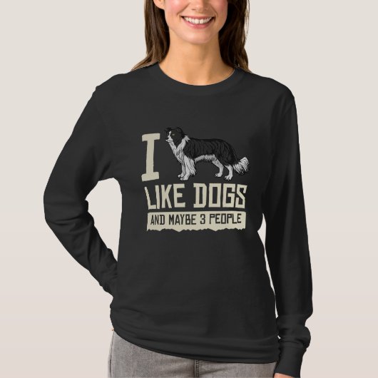 T-shirt Border Collie Dog Puppies Owner Lover 1 (Devant)