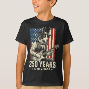 T-shirt Border Collie drôle Drapeau américain des États-Un