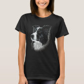 T-shirt Border Collie Face For Dog (Devant)
