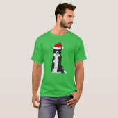 T-shirt Border Collie Noël rétro (Devant entier)
