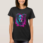 T-shirt Border Collie Retro Vaporwave Design (Devant)