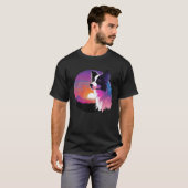 T-shirt Border Collie Synthwave esthétique Rétro 80s (Devant entier)