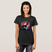 T-shirt Border Collie Synthwave esthétique Rétro-onde 80s (Devant entier)