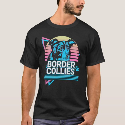 T-shirt Border Collies Rétro (Devant)