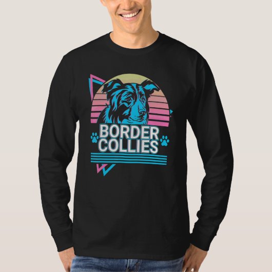 T-shirt Border Collies Rétro (Devant)