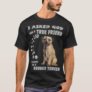 T-shirt Border Terrier Gifts for Dad Mom, Cute Brown Borde