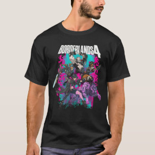 T-shirt Borderlands 4 Collage de héros colorés Graffiti Vi