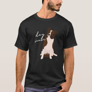 T-shirt Bordure blanche et rouge Collie Chien Maman Chien
