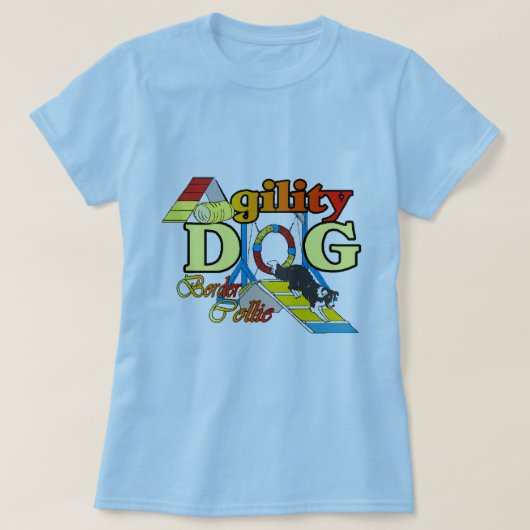 T-shirt Bordure Collie Cadeaux d'agilité (Design devant)