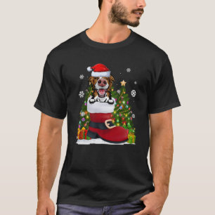 T-shirt Bordure Collie dans la chaussure Santa Hat Vilain 