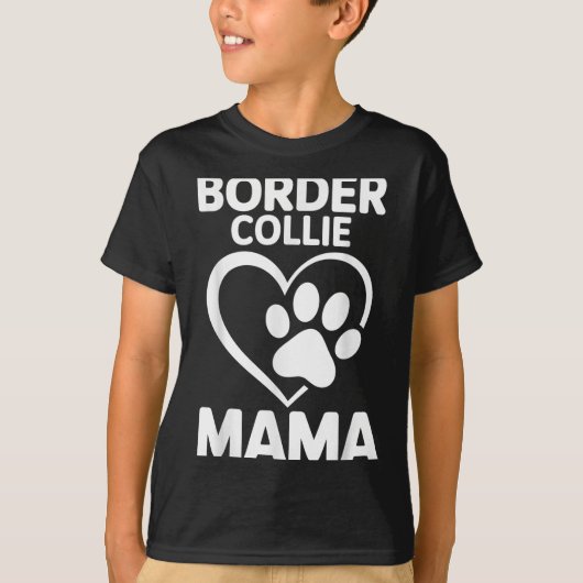 T-shirt Bordure Collie Design Pour Femmes Filles Maman Bor (Devant)