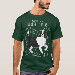 T-shirt Bordure Collie Dog Anatomie 1