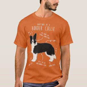 T-shirt Bordure Collie Dog Anatomie 3