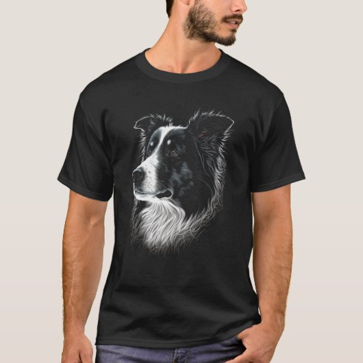T-shirt Bordure Collie Face pour chien (Devant)