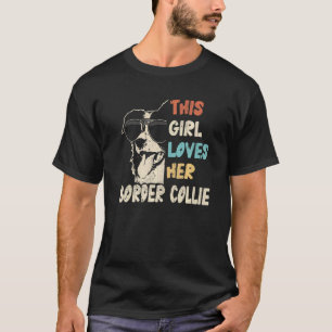T-shirt Bordure Collie fille Cool Vintage Rétro pour maman