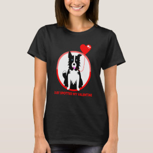 T-shirt Bordure Collie Je viens de repérer ma Saint Valent