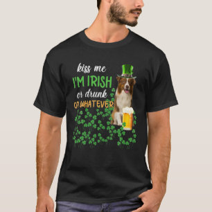 T-shirt Bordure Collie Kiss Me Je suis Irlandais, Irlandai