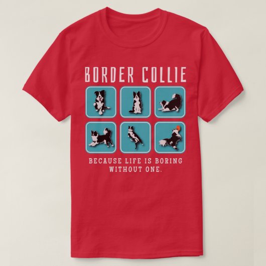 T-shirt Bordure Collie Lover Cadeau (Design devant)