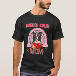 T-shirt Bordure Collie Maman mignonne Arc-en-ciel Rainy Ch