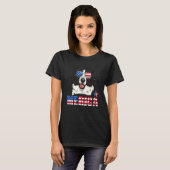 T-shirt Bordure Collie Merica Usa Drapeau 4 juillet Chien (Devant entier)
