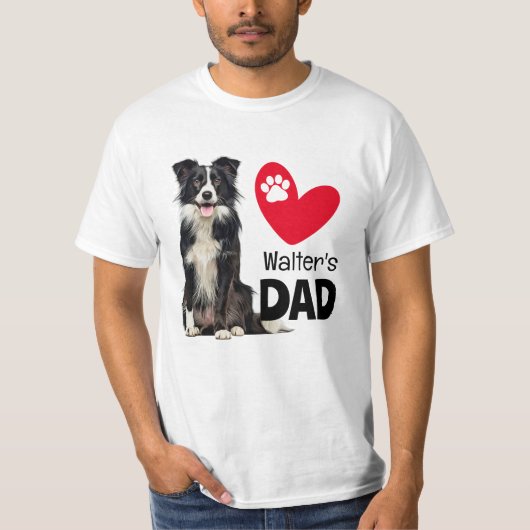 T-shirt Bordure Collie papa personnalisé (Devant)