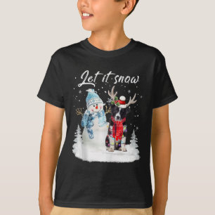 T-shirt Bordure Collie Père Noël Chien Noël Snowman Xmas P