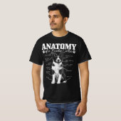 T-shirt Bordure d'anatomie noire et blanche Collie Chien (Devant entier)