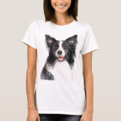 T-shirt Bordure d'aquarelle Collie (Devant)