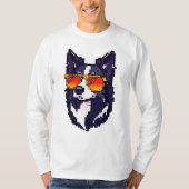 T-shirt Bordure de pixels Collie (Devant)