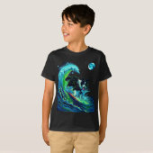 T-shirt Bordure de surf Lune Collie Enfants (Devant entier)