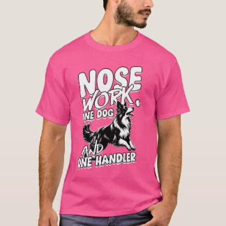 T-shirt Bordure de volley-ball Collie Chien Le Nez Travail