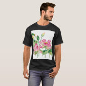 T-shirt Bordure d'eau rose Lotus (Devant entier)