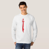 T-shirt Bordure Écarlate – Conception d'Épée Intense (Devant entier)