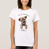 T-shirt Bordure KiniArt Terrier MON COEUR APPARTIENT (Devant)