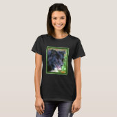 T-shirt Bordure noire Collie Chien Art peinture photo (Devant entier)