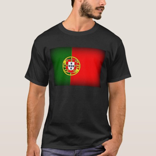 T-shirt Bordure noire du drapeau du Portugal (Devant)
