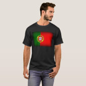 T-shirt Bordure noire du drapeau du Portugal (Devant entier)