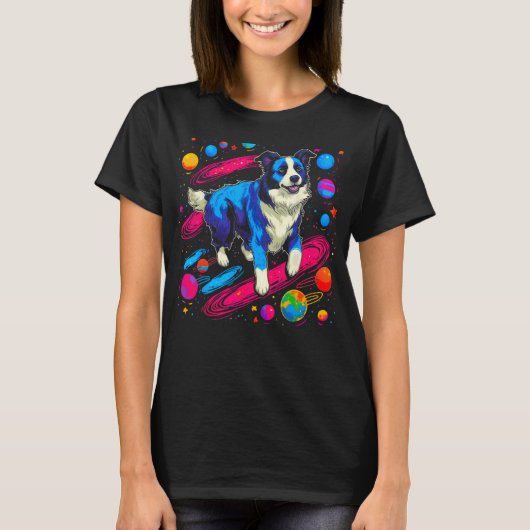 T-shirt Bordure spatiale Collie Chien (Devant)