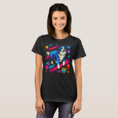 T-shirt Bordure spatiale Collie Chien (Devant entier)