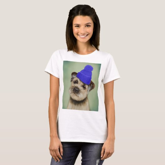 T-shirt Bordure Terrier avec Casquette Bobble Bleu (Devant entier)