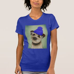 T-shirt Bordure Terrier avec Casquette Bobble Bleu