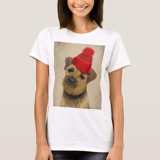 T-shirt Bordure Terrier avec Casquette roux (Devant)