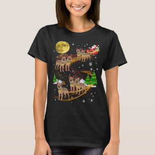 T-shirt Bordure Terrier Reindeer Christmas Chien Riding Pè