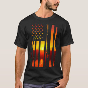 T-shirt BoredKoalas Camo Drapeau américain Pêcheur Vintage