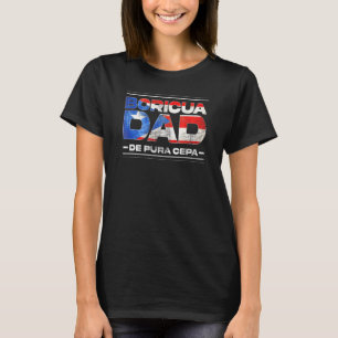 T-shirt Boricua Dad De Pura Cepa Porto Rico Drapeau Puerto