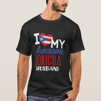 T-shirt Boriqua Portoricain J'aime Mon Super Boricua De Ma