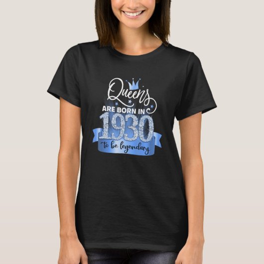 T-shirt Born in 1930 I Festive Black Blue Party Outfit & A (Devant)