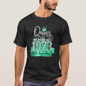 T-shirt Born in 1973 I Black Turquoise Party Outfit & Acce (Devant)