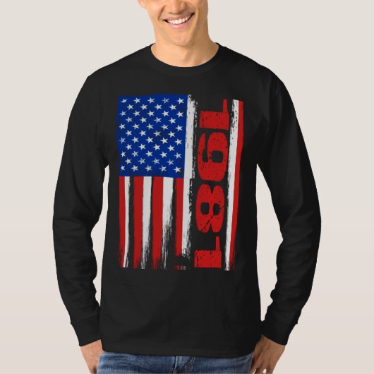T-shirt Born in 1981 US Flag Patriotic Veterans Day 4th Of (Devant)